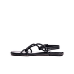 Women Cordy - Black | Hunter Braid Pattern Casual Summer Sandals