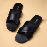 Men Philly Black | Casual Vegan Summer Slide-ins - Paaduks