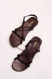 Women Cordy - Dark Brown | Hunter Braid Pattern Casual Summer Sandals