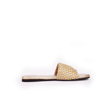 Women Dua - Gold | Braid Pattern Summer Slide-in Flats