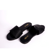 Women Dua - Black | Braid Pattern Summer Slide-in