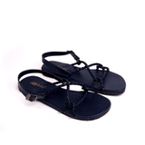 Women Cordy - Dark Blue | Hunter Braid Pattern Casual Summer Sandals