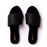 Women Dua - Black | Braid Pattern Summer Slide-in