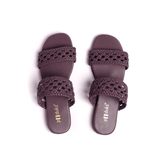 Women Polly - Old Lavender | Jali Patterned Braided Summer Flats