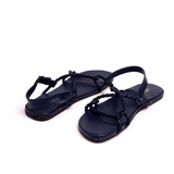 Women Cordy - Dark Blue | Hunter Braid Pattern Casual Summer Sandals