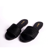 Women Dua - Black | Braid Pattern Summer Slide-in