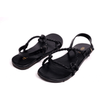 Women Cordy - Black | Hunter Braid Pattern Casual Summer Sandals