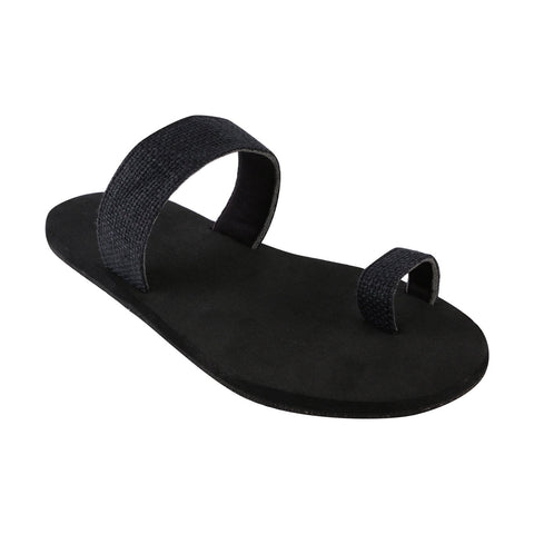 Jute Black Vaana | Flip-Flop for Men