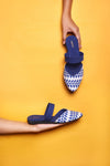 Brog Blue Ethnic Print Mules Flat