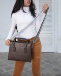 Trapeze Brown Handbag