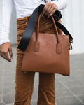 Trapeze Tan Handbag